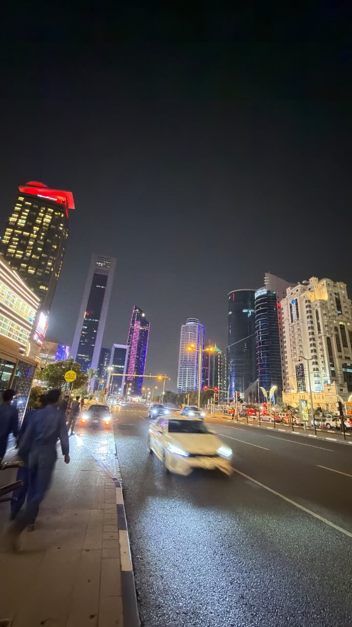 Doha skyline at night
